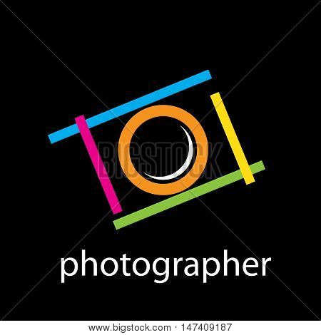 Vector sign camera for photographer, isoladet on white
