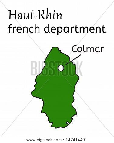 Haut-Rhin french department map on white in vector