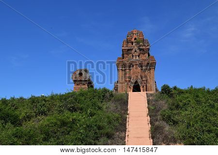 Ancient Brick Cham Banh It Tower And Pagoda