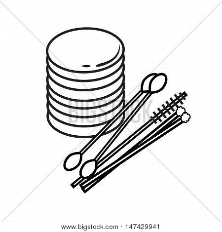 hygiene icons. eyelash Vector Picture lash extentions signs. eye patches. cotton buds