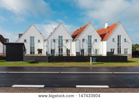 View of the small Danish town street