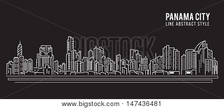Cityscape Building Line art Vector Illustration design - Panama city