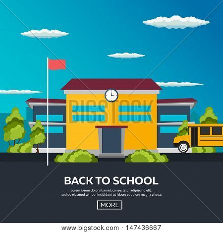 Back to School. School bus. Vector illustration.