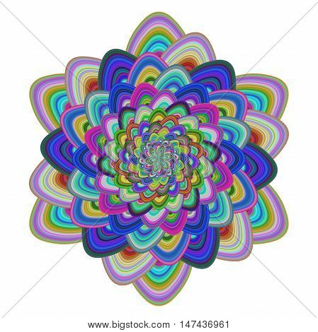 Multicolored abstract floral fractal digital art design