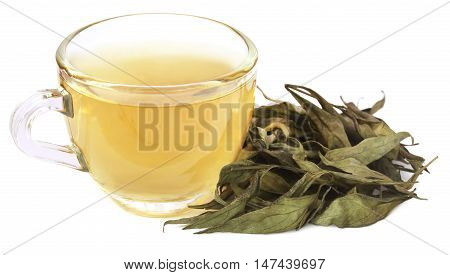 Ayurvedic medicinal Chirata with herbal tea in a cup