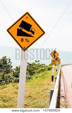 Be careful driving a ramp to the traffic on the road.