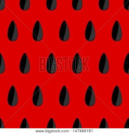 Seamless pattern. watermelon. black and red color. flat illustration. vector