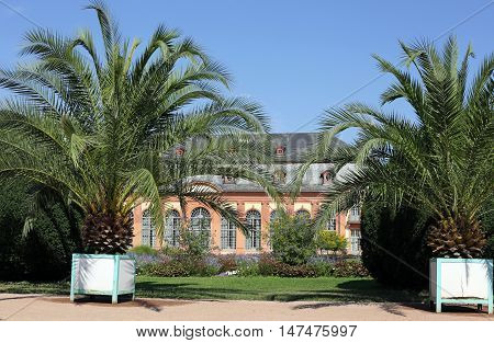 Orangerie and Orangerie garden in Darmstadt (Hesse, Germany)