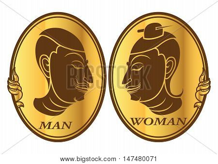 toilet of thai tradition style vector illustrator