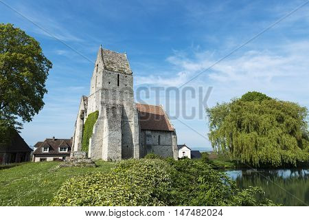 The medieval church l' Eglise St. Martin de Cricqueboeuf Calvados Normandy France