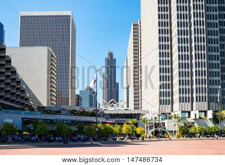 San Francisco USA - September 21 2015: The skyscrapers of the Embarcadero Center