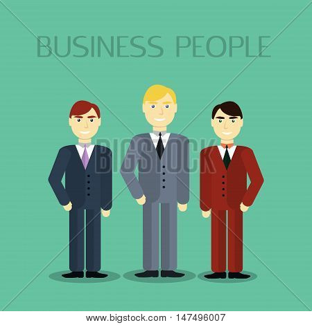 Business Man Male Portrait Flat Design. Business people Vector