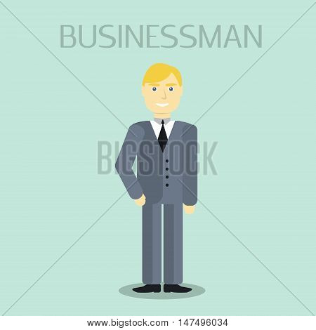 Business Man Male Portrait Flat Design. Business people Vector