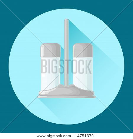 Salt and pepper shakers. Icon. Vector illustration.