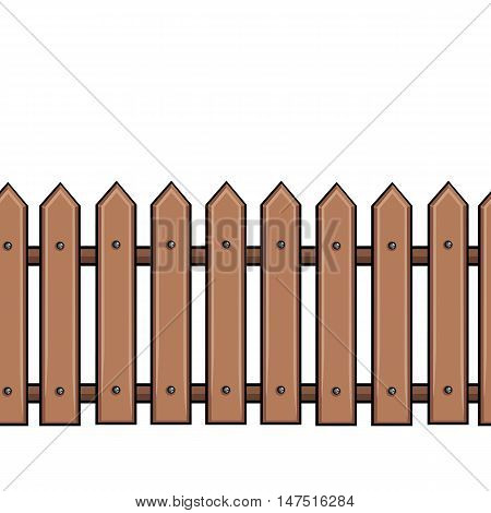 Vector Seamless Cartoon Brown Fence