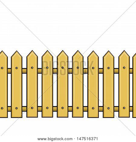 Vector Seamless Cartoon Yellow Fence
