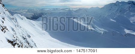 Dolomiten Alps Winter View (austria). Panorama.