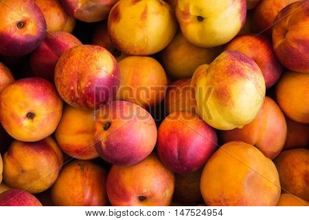 fresh round nectarines on the Turkish street market