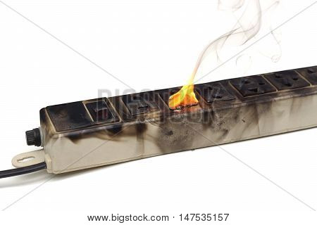 Surge protector caught on fire due to overheat