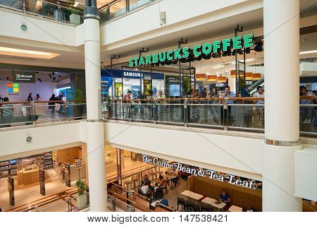 KUALA LUMPUR, MALAYSIA - MAY 09, 2016: inside of Suria KLCC. Suria KLCC is located in the Kuala Lumpur City Centre district. It is in the vicinity of the landmark the Petronas Towers.