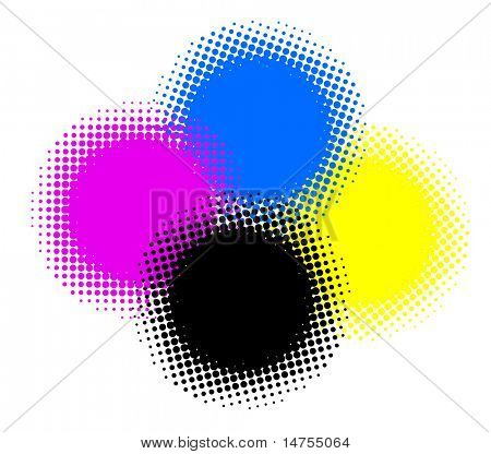 medios tonos de color CYMK