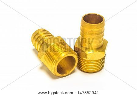 Brass Nipples. Unsharpened file. on white background
