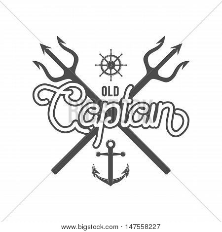 Vintage yacht club badge and logotype. Vintage retro nautical  emblem and label. Yackting logo