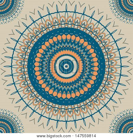 Ornament. Seamless vector pattern. Color mandalas background