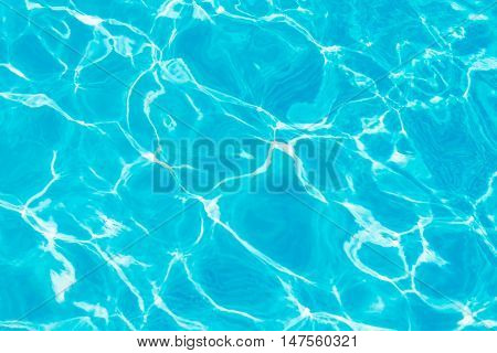 Beautiful blue pool water background. Close up look.