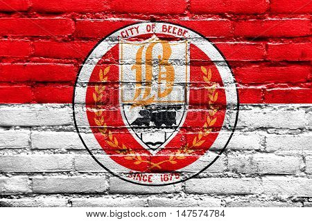 Flag Of Beebe, Arkansas, Usa, Painted On Brick Wall