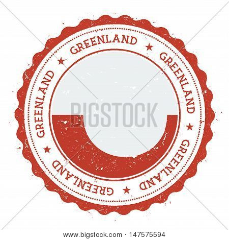 Grunge Rubber Stamp With Greenland Flag. Vintage Travel Stamp With Circular Text, Stars And National
