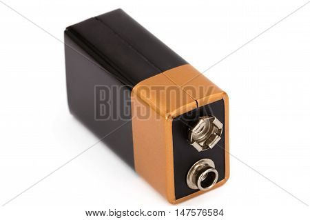 One square battery isolated on white background
