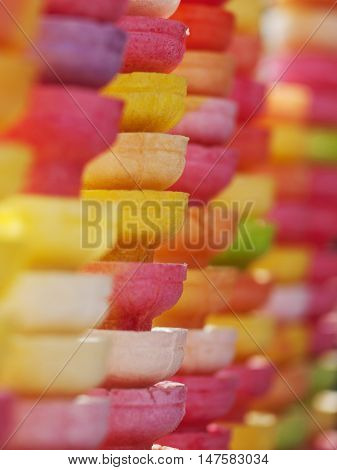 The Colourful Layer Of Ice Cream Cones