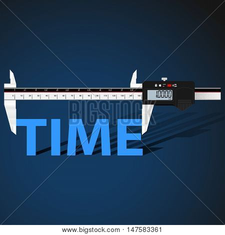 Abstract business background with digital slide gauge and title Time.