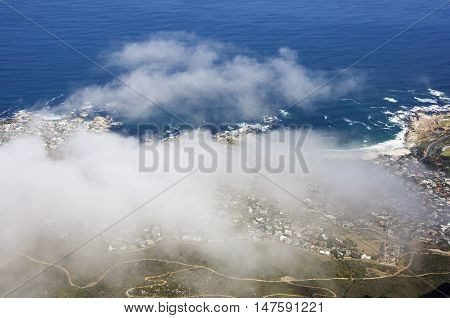 The seaside scenery in the mist,Capetown,South Africa