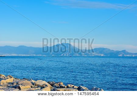 Naples, Italy - October 4, 2015. Panoramic View Seafront Francesco Caracciolo.