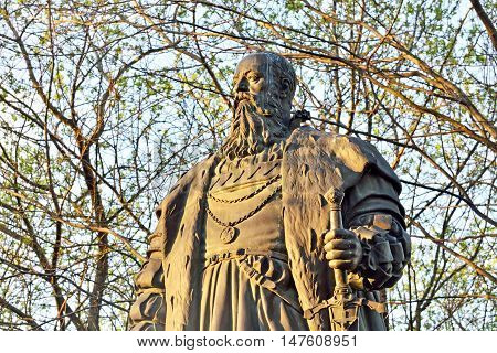 Monument to the Duke of Prussia Albrecht, founder of the Koenigsberg University. Kaliningrad, formerly Konigsberg, Russia