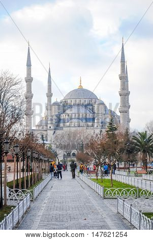 Istanbul Aya Sophia Mosque - January 7/2013: Orthodox Pilgrims Visited The Aya Sofia Mosque During T