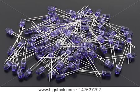 Infrared blue LEDs 5mm on black background