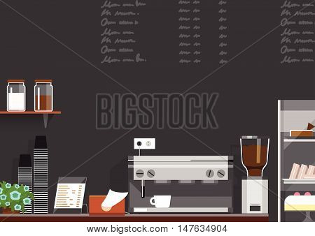vector illustration of Coffee shopcoffee barcoffee counter