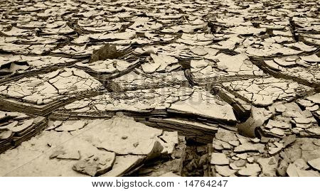 Dried Mud And River Silt Following Huge Floods Queensland
