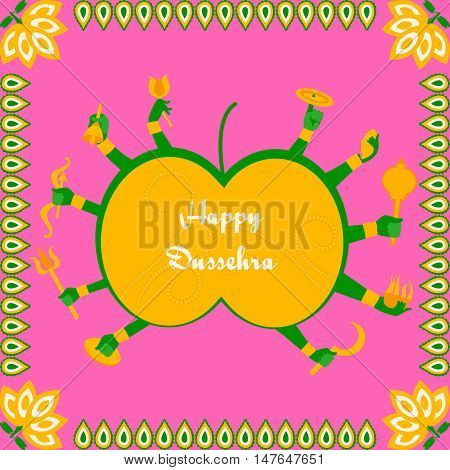 Vector design of India festival Happy Dussehra background
