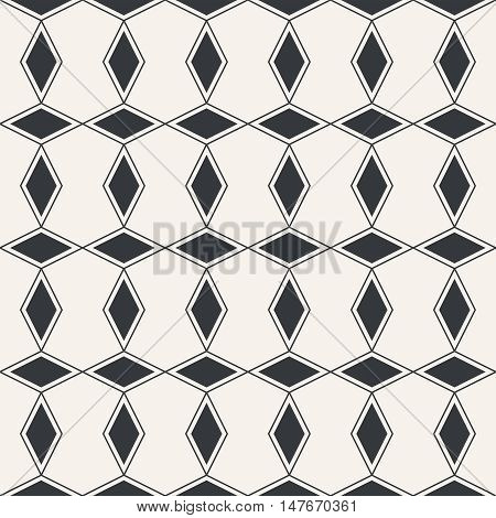 Seamless pattern. Classic abstract geometric background. Infinitely repeating geometrical texture consisting of rhombuses polygons. Vector element of graphical design