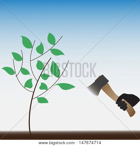 Stop cutting down live trees. protect nature