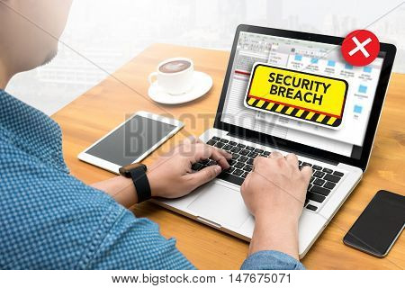 Computer Security Breach Cyber Attack Computer Crime Password Security