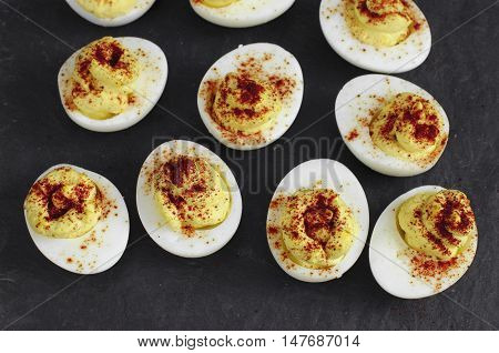 Homemade Spicy Deviled Eggs With Paprika