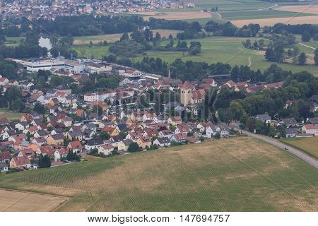 aerial view of Fronberg - Schwandorf in bavaria