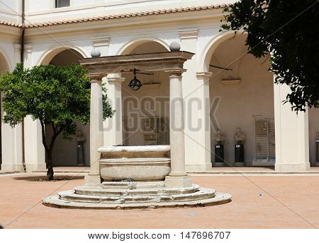 ROME, ITALY - JUNE 12, 2015: baths of Diocletian (Thermae Diocletiani) in Rome. Italy