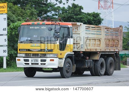 CHIANGMAI, THAILAND - AUGUST 18, 2016: Private Old Hino Dump Truck. On road no.1001 8 km from Chiangmai city.