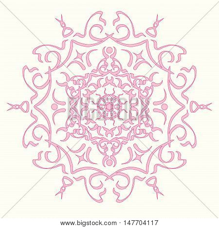 Pink abstract lines and swirl vector background